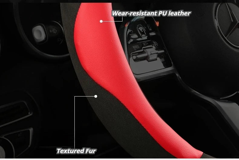PU Leather Steering Wheel Protector - Non-Slip