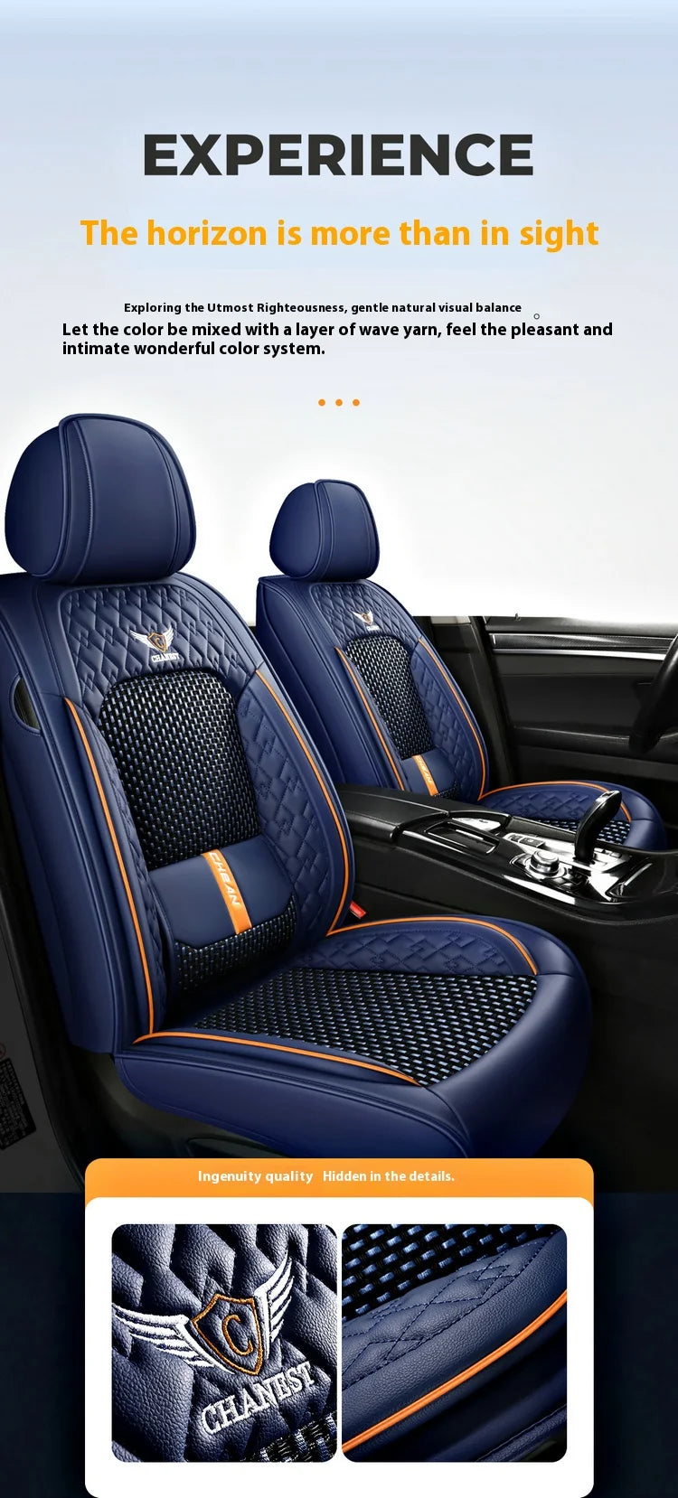 Five-Seat Nappa Leather Seat Protector Cover - All-Season