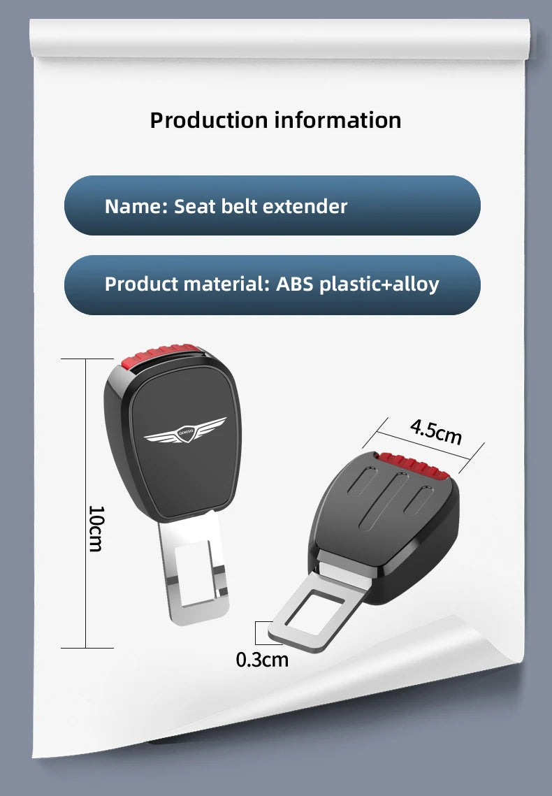 Safety Seat Belt Latch Extender - Clip Design - Signature
