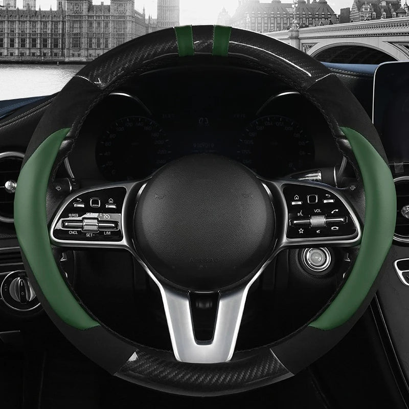 PU Leather Steering Wheel Protector - Non-Slip