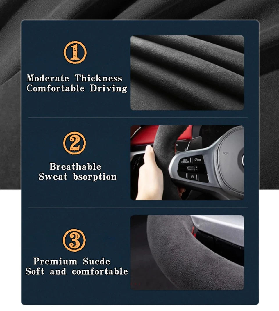 Suede Steering Wheel Cover