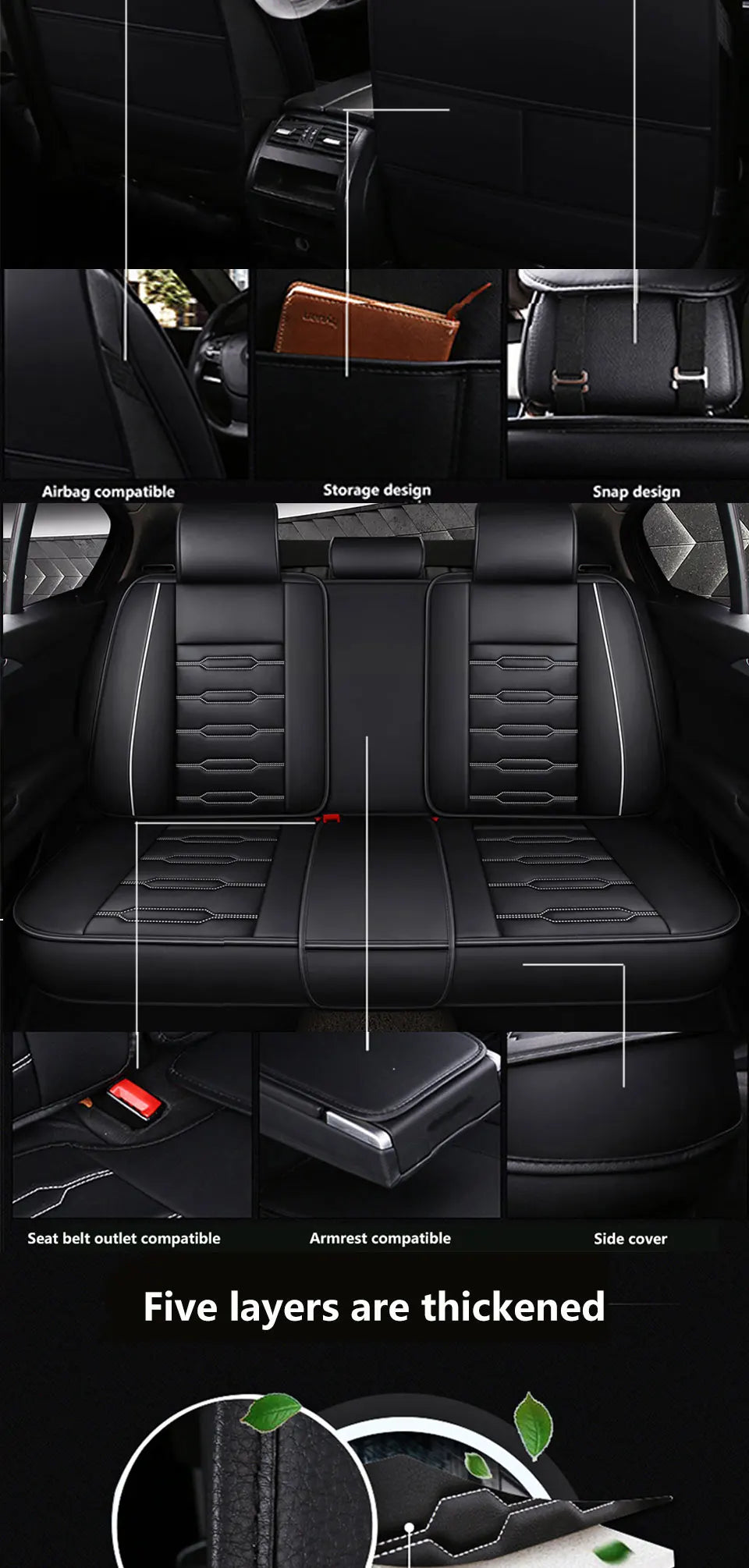 Universal Leather Seat Protector Cover - All-Season