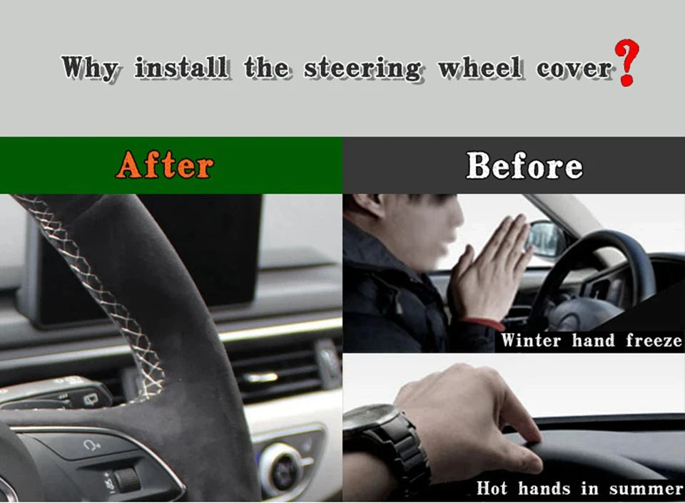 Suede Steering Wheel Cover