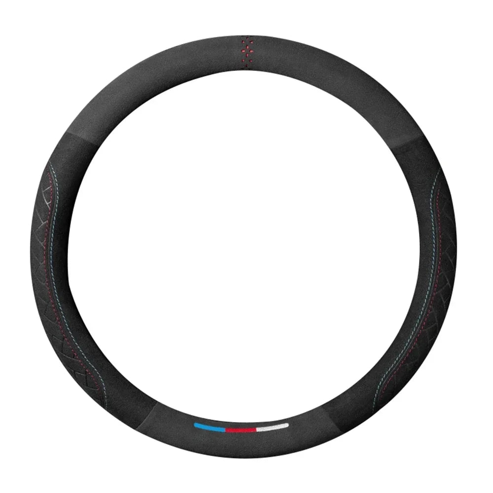 Leather Steering Wheel Cover - Non-Slip