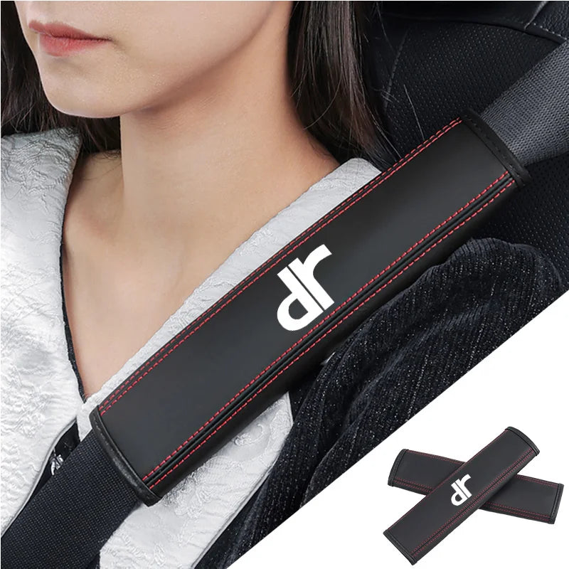 Dual Nappa Leather Seat Belt Comfort Covers