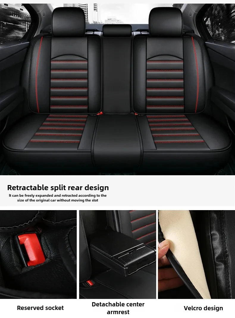 Five-Seat Leather Seat Cover Set - All-Season