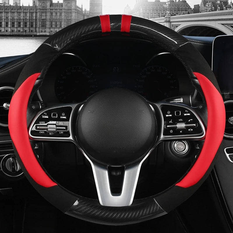 PU Leather Steering Wheel Protector - Non-Slip