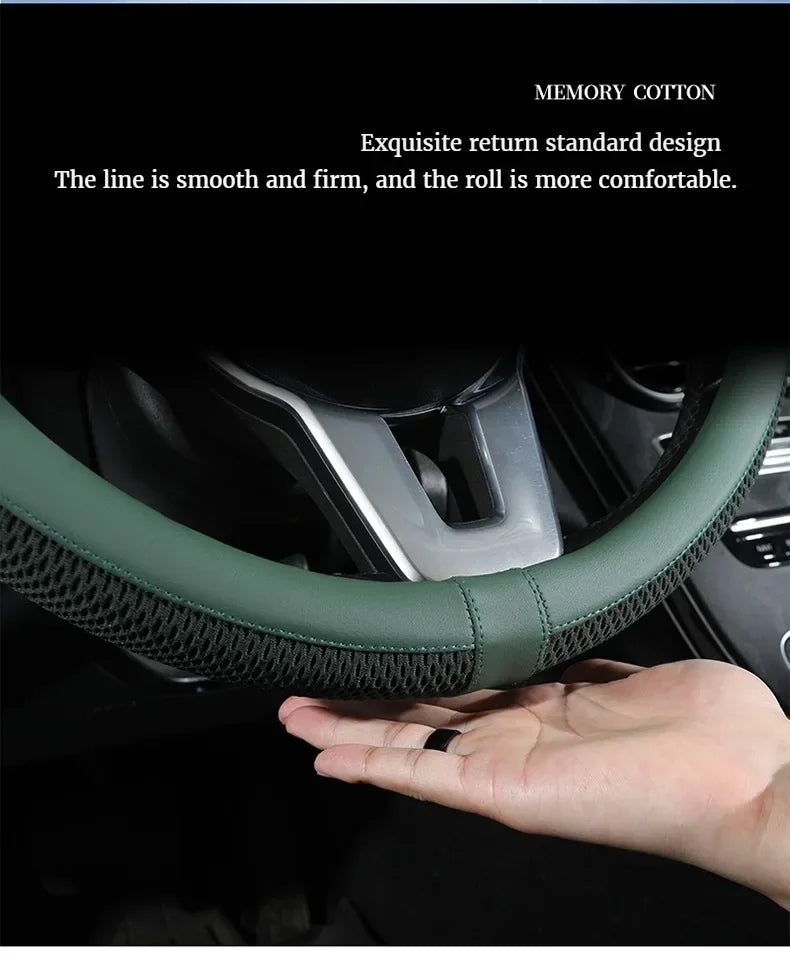 Leather Steering Wheel Protector - Breathable
