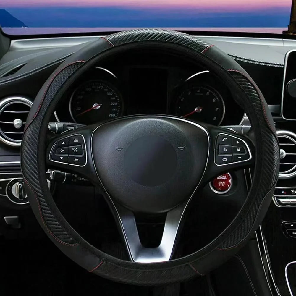 PU Leather Steering Wheel Cover - Non-Slip