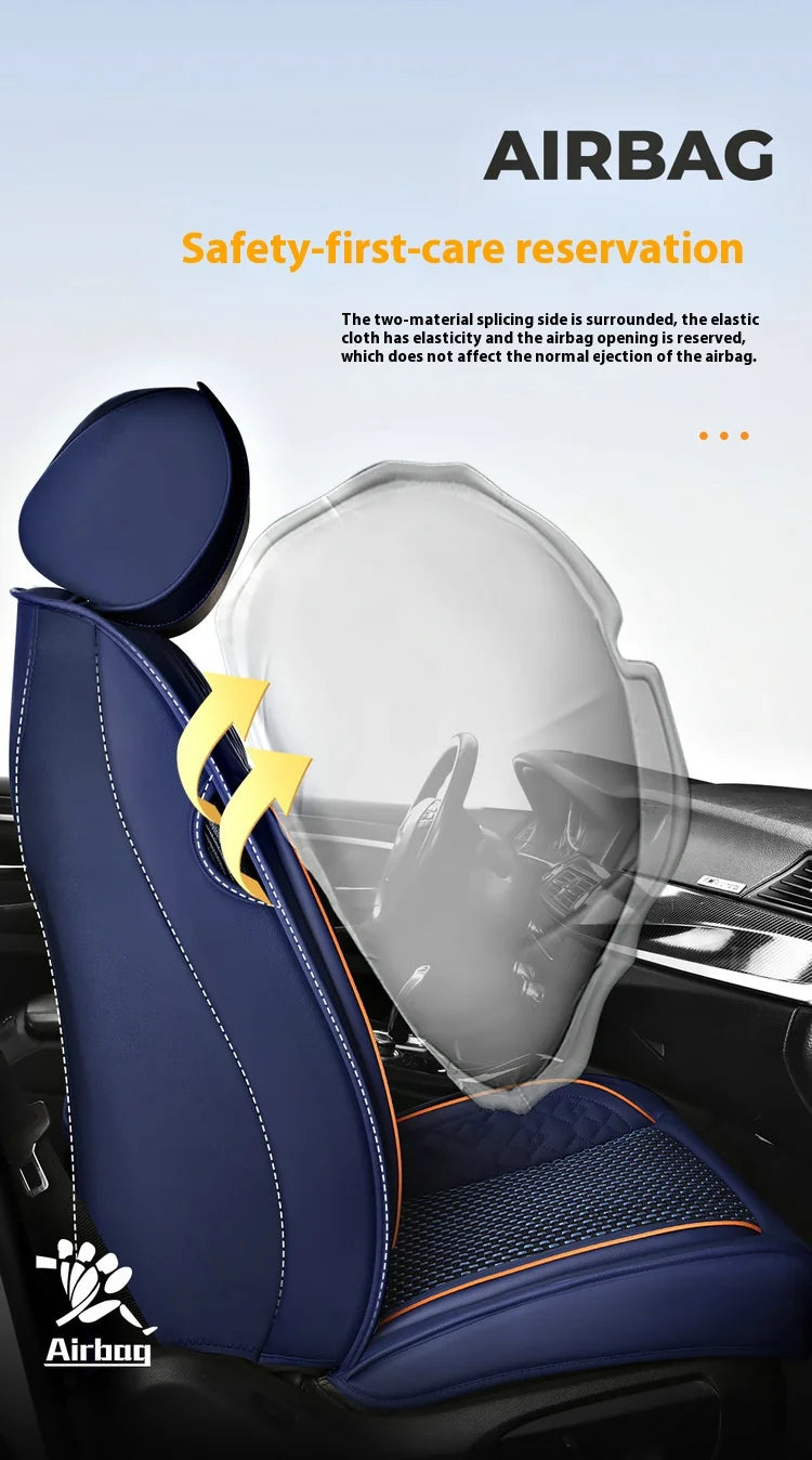 Five-Seat Nappa Leather Seat Protector Cover - All-Season