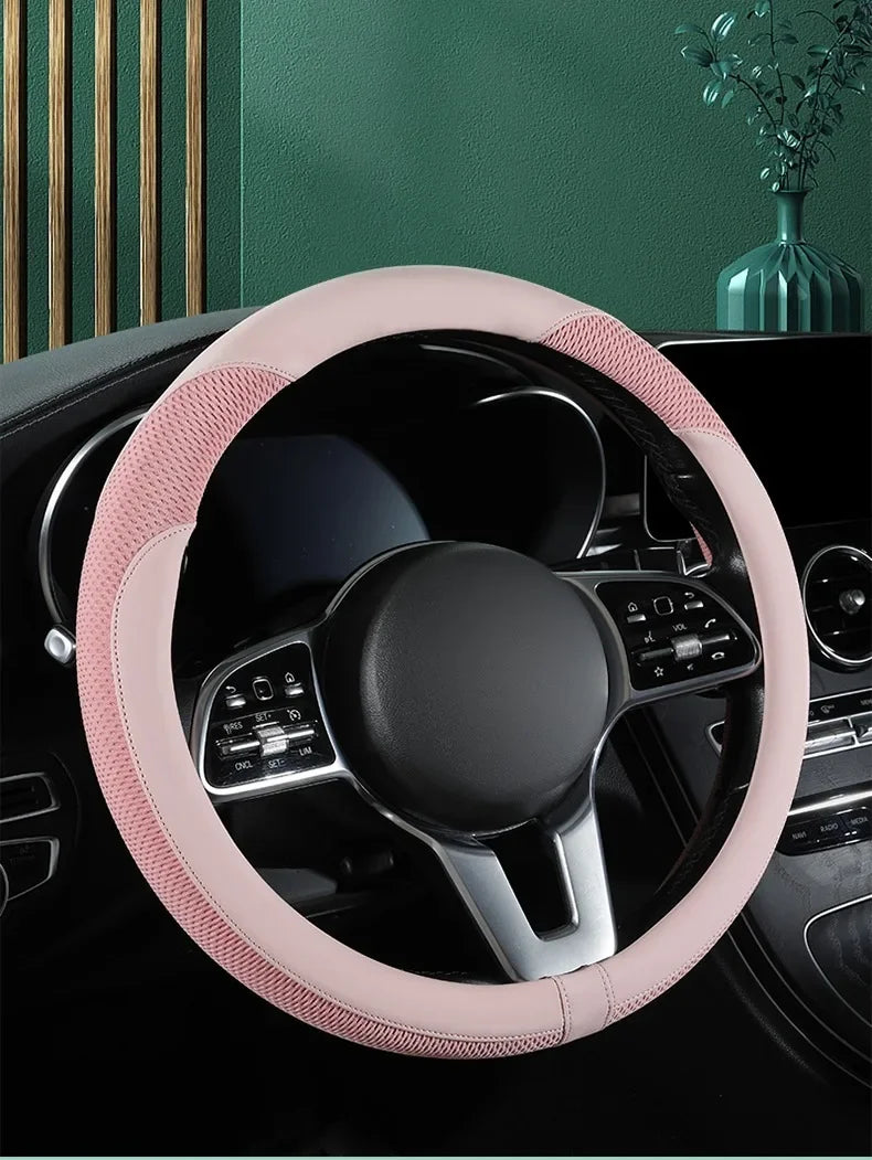Leather Steering Wheel Protector - Breathable