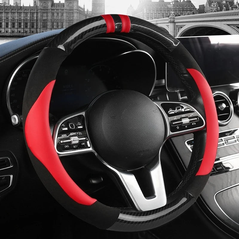 PU Leather Steering Wheel Protector - Non-Slip
