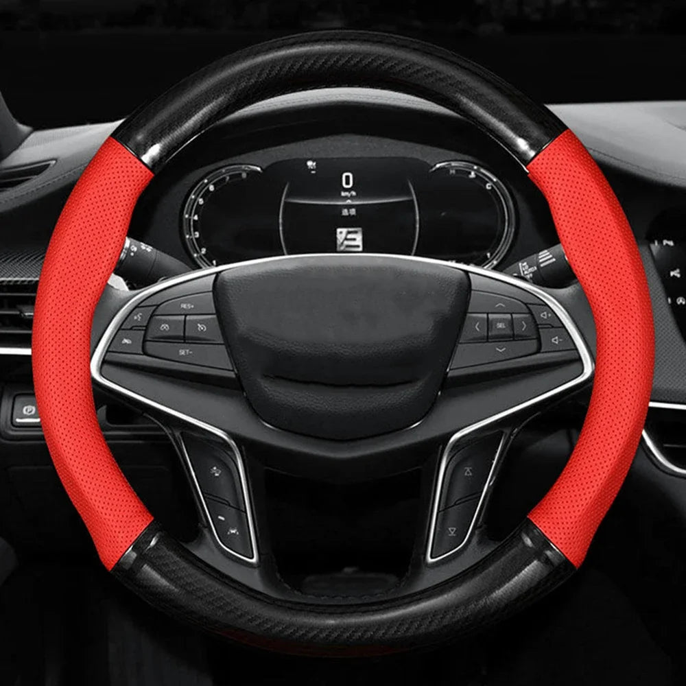 Leather Steering Wheel Wrap - Non-Slip