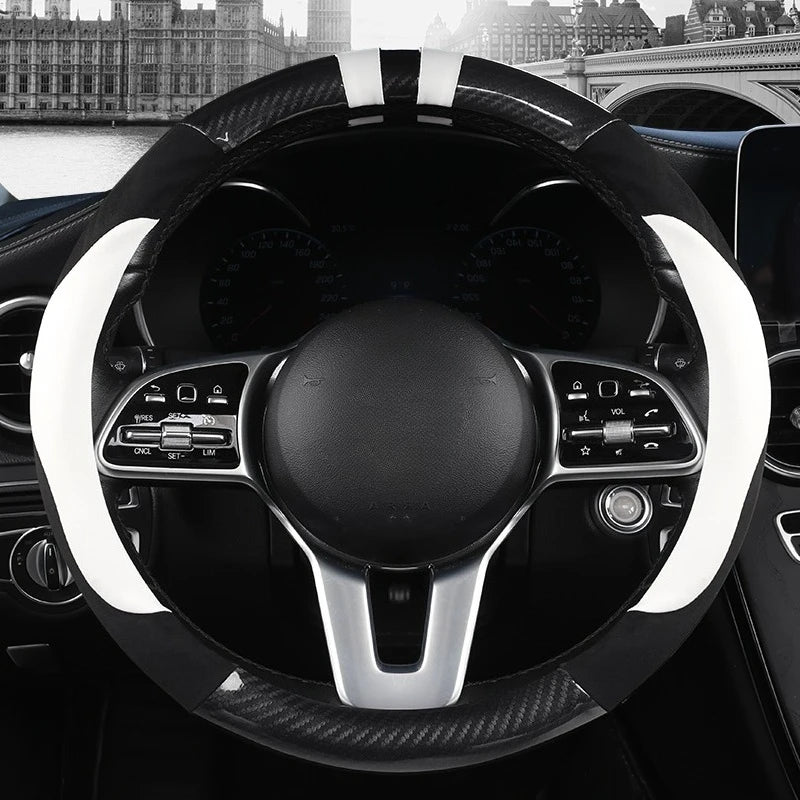PU Leather Steering Wheel Protector - Non-Slip