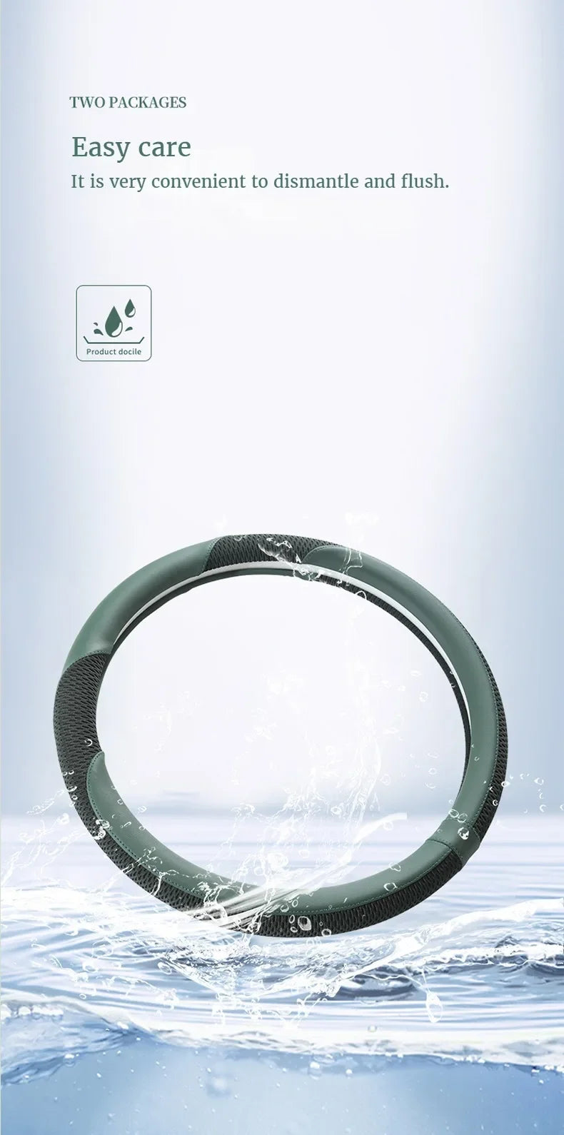 Leather Steering Wheel Protector - Breathable