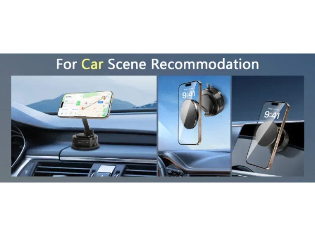 360° Snap-On Foldable Phone Mount for Dashboard with Secure Hold