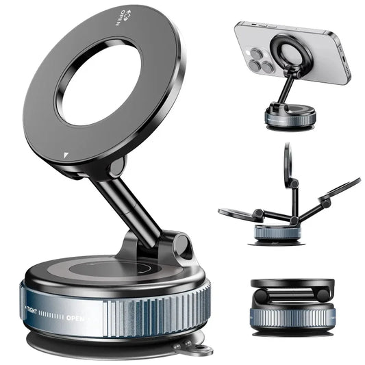 360° Snap-On Foldable Phone Mount for Dashboard with Secure Hold