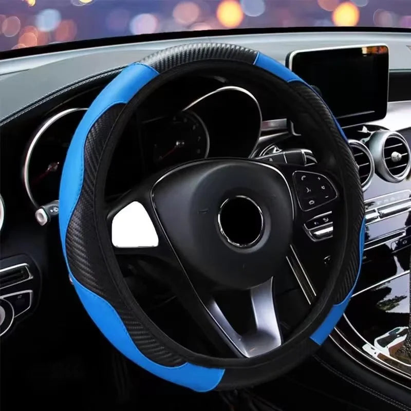 PU Leather Steering Wheel Cover - Non-Slip