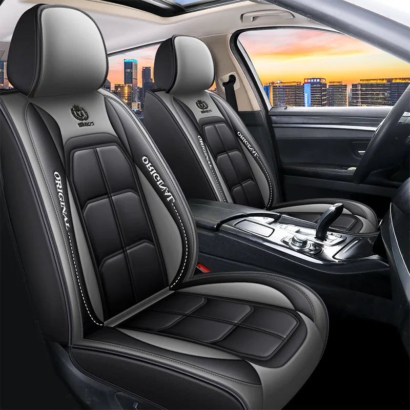 Front Seat Leather Car Seat Cover Set - All-Season