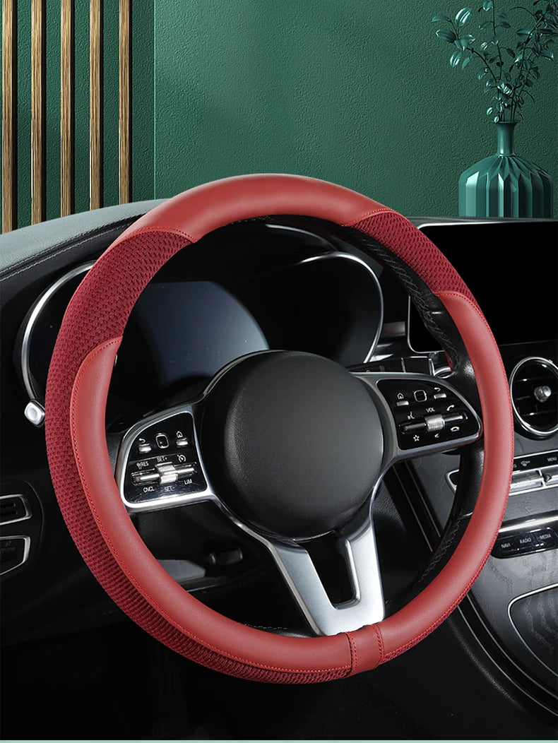 Leather Steering Wheel Protector - Breathable