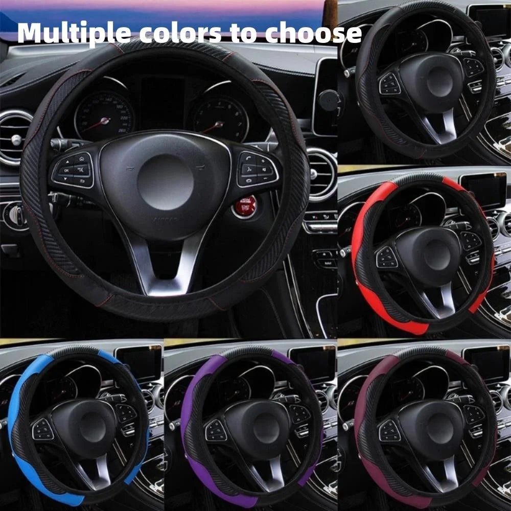 PU Leather Steering Wheel Cover - Non-Slip