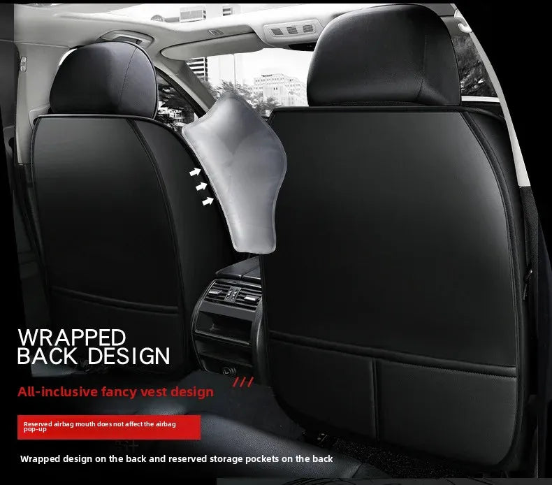 Five-Seat Leather Seat Cover Set - All-Season