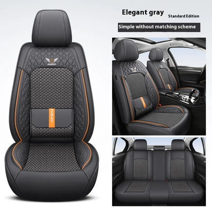 Five-Seat Nappa Leather Seat Protector Cover - All-Season