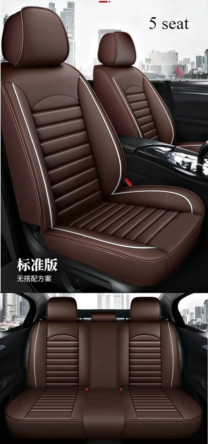 Five-Seat Leather Seat Cover Set - All-Season