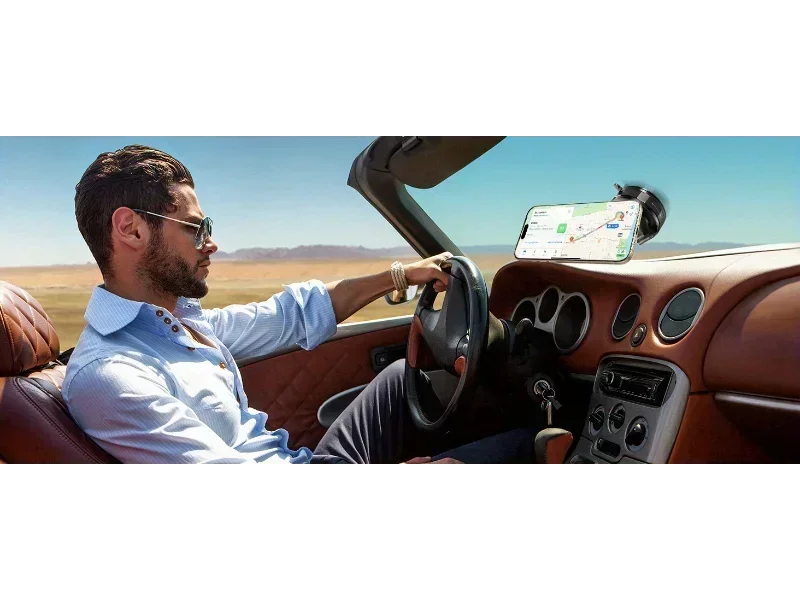 360° Snap-On Foldable Phone Mount for Dashboard with Secure Hold