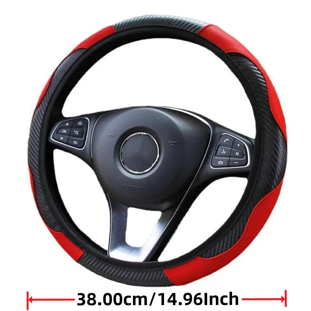 PU Leather Steering Wheel Cover - Non-Slip
